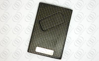 China Gold Weaves Carbon Fiber Jewelry  Credit Card Holder Case In Matte Finish Engravable for sale