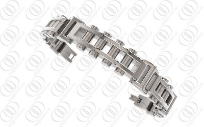 China Ti2 Titanium Jewelry Chain Link Bracelet With Polished and Brushed Finish for sale