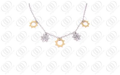 China Lady Necklace With Silver Chain Gold Plated Charms Stainless Steel Jewelry for sale