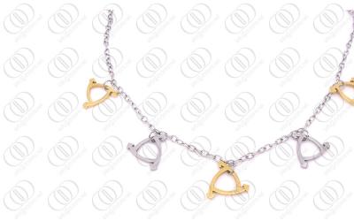 China Fashion Stainless Steel Necklace With Two Tones , Thin Chain Necklace for sale