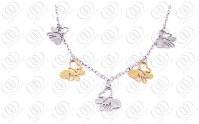 China Stylish Butterfly Stainless Steel Necklace Chain With Silver and Gold Two Tones for sale