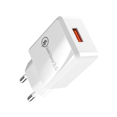 China Charing Travel Mobile Phone kc 18w Charger 3.0 Wall Charger EU USA Plug In Quick QC 3.0 Usb Wall Charger Adapter for sale