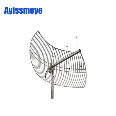 China Aluminum Alloy 700-3700MHz 4G 24dBi MIMO High Gain Outdoor Grid Antenna Base Station Grid Parabolic Antenna for LTE WLAN 2.4G for sale