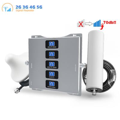 China 5 band mobile signal booster 2g 3g 4g 5g lte mobile signal booster for mobile phone signal repeater cellular booster amplifier S5B20GDWI-Y for sale