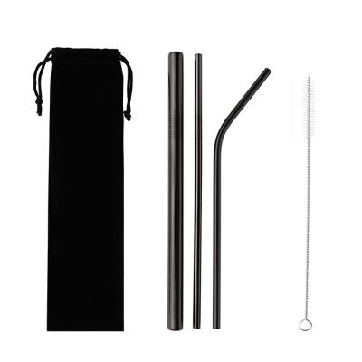 China Viable Bar Accessories Portable Reusable Straw Wholesale Stainless Steel Straw Metal Straw With Cleaning Brush for sale