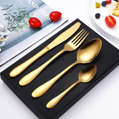 China Viable Wholesale Spoon Fork Knife Stainless Steel Cutlery Set With Gift Box for sale