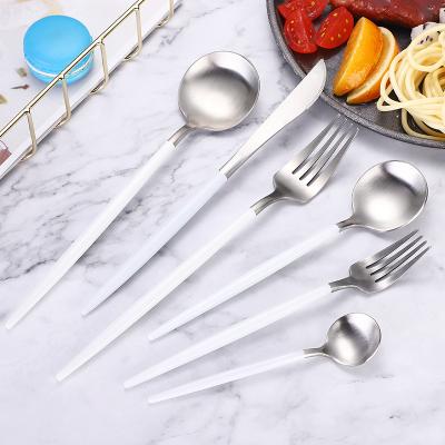 China Wholesale High Quality Viable Reusable Tea Spoon Knife Fork Spoon Stainless Steel Flatware Cutlery Set for sale