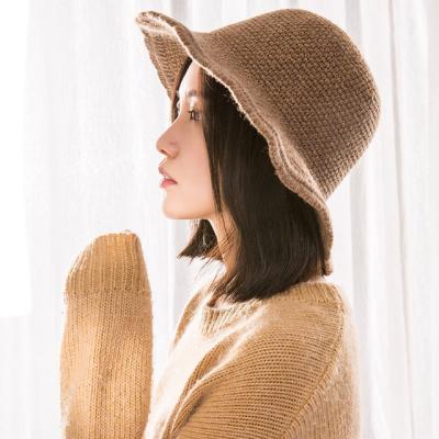 China Kind To Keep Warm Korean Pure Wool Hat Knitted Fisherman Autumn And Winter Hat Ladies Style Color Hat for sale