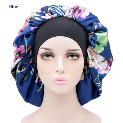 China Nice To Keep Warm High Stretch Wide Overflow Nightcap Women Protect Hair Satin Night Sleep Cap Soft Satin Hoods for sale