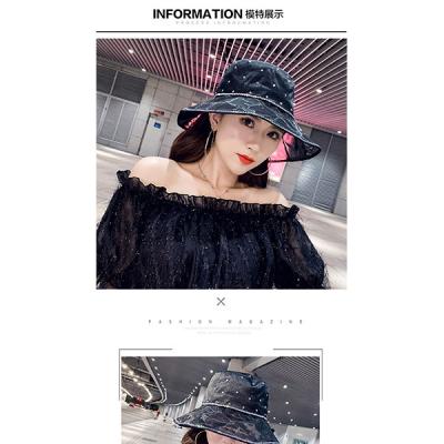 China Sun Protection Gauze Shade Fisherman Hat Woman Summer Clear Crystal Fisherman Hat for sale