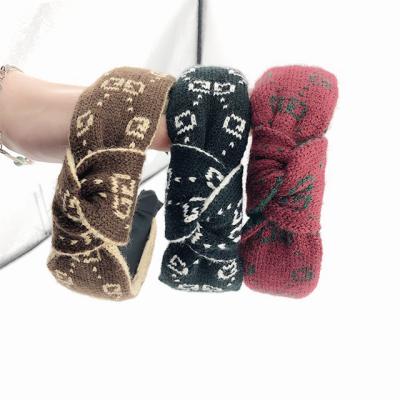 China Korean Style Headband Tied Hair Wool Knitted Accessories/New Korean Style Designer Famous Brand Headband Fabric for sale