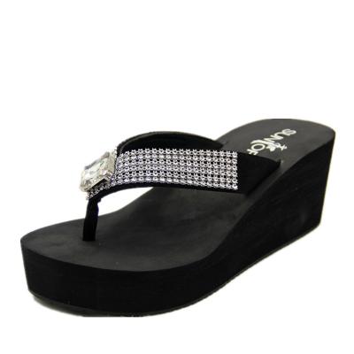 China Fashion\Comfortable\Gems Charming Soft Synthetic Strap Beautiful Comfortable Clear Crystal Flip Flops for sale