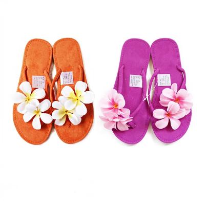 China Fashion\comfortable\soft flocking casual slipper of the latest fancy cute flower fabric design for women for sale