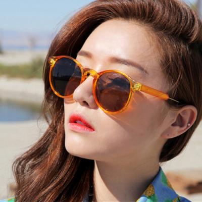 China Fashion Sunglasses Round Big Frame Orange Color For Women Shape Sunglasses for sale