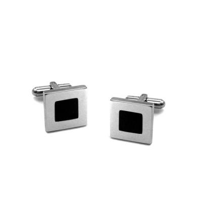 China Personality And Stylish Fashion Stainless Steel Cufflinks For Gym Black Plating for sale