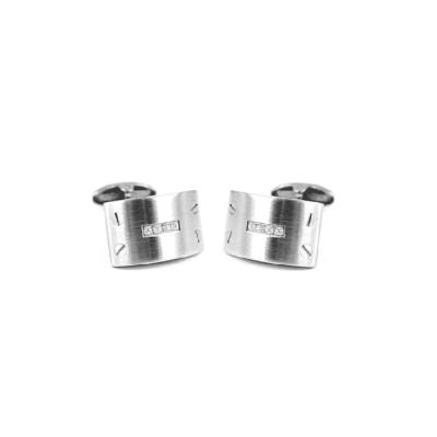 China Personality and Stylish Effeeter Fashion Stainless Steel Cufflinks Factory Wholesale Porcelain Silver CZ Stone Cufflinks for sale