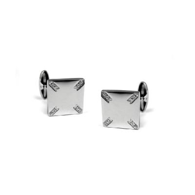 China Personality And Stylish Fashion Stainless Steel Cufflinks Button Covers Cufflinks CZ Stone for sale