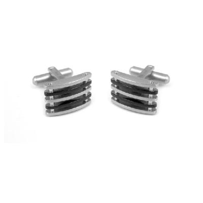 China Personality and fashion stainless steel cuflink stylish men cufflinks black plating for sale