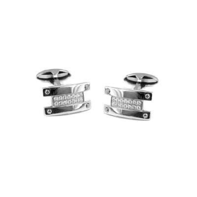 China Fashion Stylish Cufflinks Personality And Stainless Steel With CZ Stone for sale