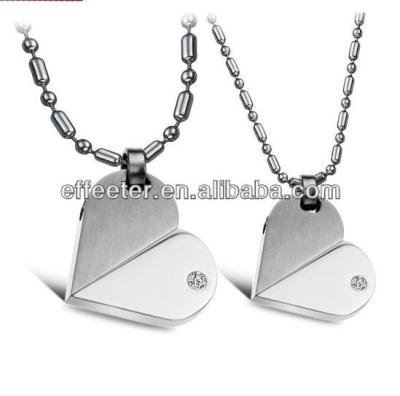 China Heart Shaped Stainless Steel White Metal Pendant for sale