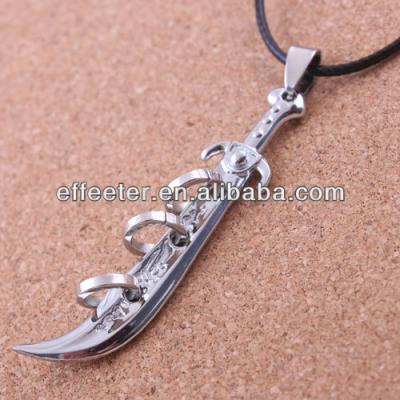 China Stainless steel design your own pendant necklace with shaped sword for sale