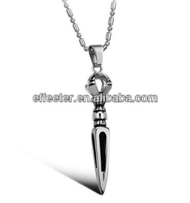 China Stainless Steel Metal Sword Skull Pendant for sale