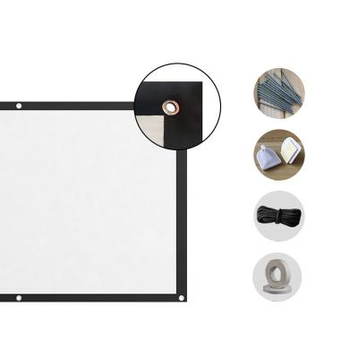 China Single Wall Mounted Single Projector Screen White Fiber Material 150 Inch Projection Screen For Sale for sale