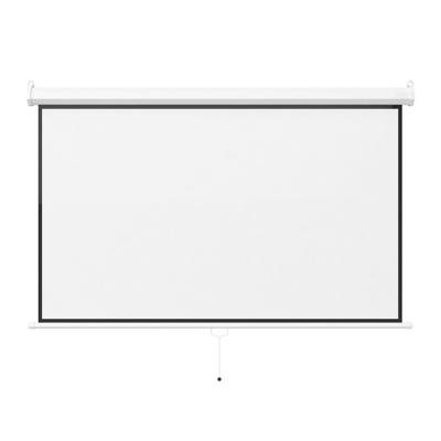 China Wholesale 150 Inch 16:9 Gray Fiber Material Manual Pull Down Movie Projection Screen For Home Theater for sale