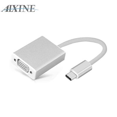 China COMPUTER Mini Portable USB3.1 Type C to VGA Video Converter Cable for MAC BOOK Notebooks / Tablets for sale