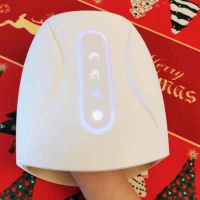 China New Design Finger Massager Heating Function Hand Palm Massager Mini Hand Heating Massager With Air Compression for sale