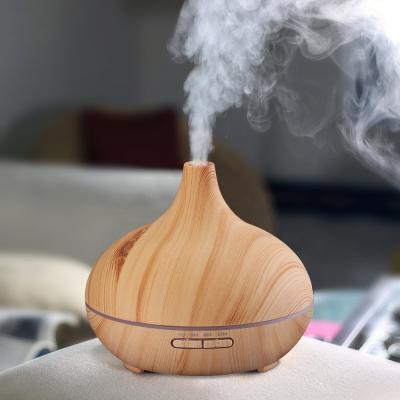 China Hotel SOICARE China Factory 300ml Wood Grain Ultrasonic Cool Mist Aromatherapy Essential Oil Diffuser for sale