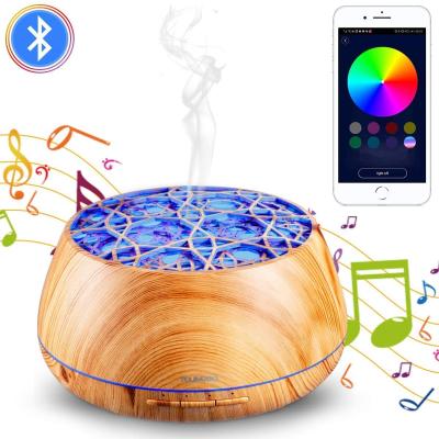 China Unique 400Ml Household Cool Mist Air Humidifier Music Wood Fiber Aromatherapy Diffuser for sale