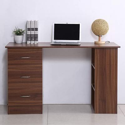 China Modern Computer Desk With Shelf Drawer Writing Table For Home Study Office Brown for sale