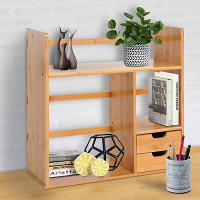 China Adjustable Shelf (Height) Desktop Organizer Compartments Stationery Storage Desk Shelf for sale