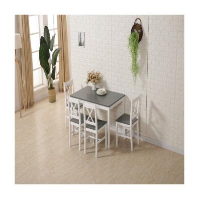 China Modern Simple Design Dining Sets Furniture Country Style 4 Seater Dining Room Set White Wood for sale