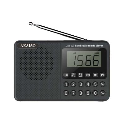 China AKAISO T-168 mini portable digital radio 21bands radio fm am switch music player tf card u disk with 18650 battery for sale