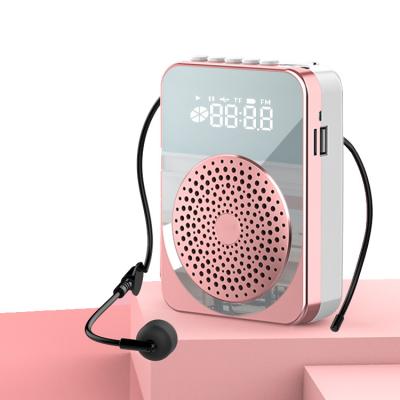 China Mini 2021 Fashionable Mini Portable Speaker for Teachers, LED Mirror Display Voice Amplifier Rechargeable Cable Speaker for sale