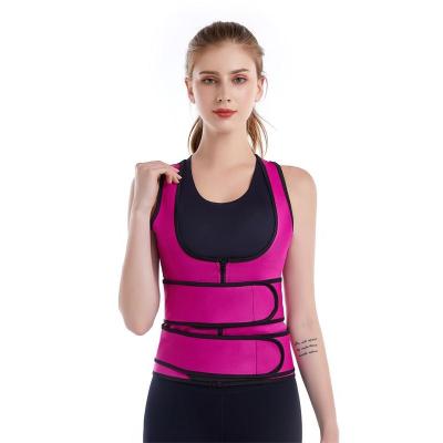 China Girls antibacterial high quality antibacterial low price zipper and wrap sweat shaper for waist trainer vest shaper tummy contro; shaper for sale