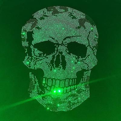 China Custom Factory Direct Selling Flatback Fashion Skull Rhinestone Transfer Design Apparel Decals For Rhinestone Glass Logo for sale