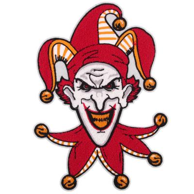 China Viable Custom Chenille Embroidered Costume Accessories Cartoon Clown Letters Embroidered Logo Patch Decoration for sale