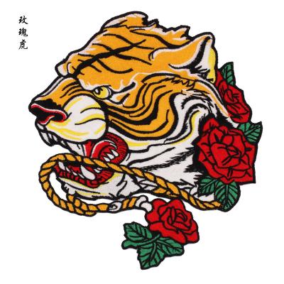 China Viable Custom Design Tiger 3D Animal Logo Toothbrush Applique Custom Computer Embroidery Clothing Embroidery Patch for sale