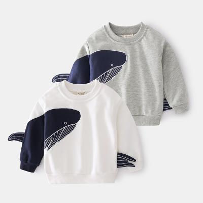 China New Children's Anti-wrinkle Children's Chinese Style Boys Round Neck Pure Cotton Sweater Spring And Whale Cartoons for sale