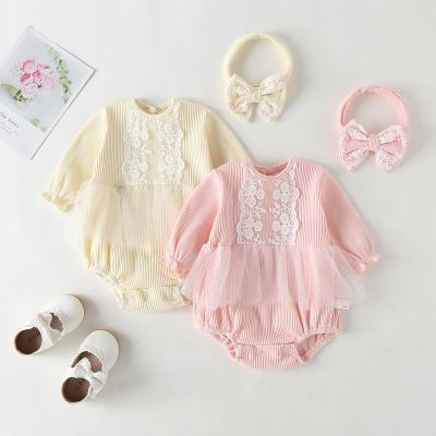 China Anti-shrink version cotton-wrapped climbing suit of Korean baby's clothing anti-shrink long soft triangle jumpsuit for sale