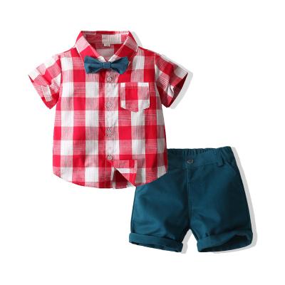 China Best Selling New Design Premium Summer Kids Formal Gentleman Suit Boys Short Sleeve Formal Clothing Set for sale