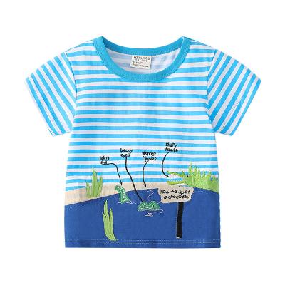 China New Fashion Breathable Summer Casual Cartoon Printed Round Collar Cotton Comfortable Children's Short Sleeve T-shirt for sale