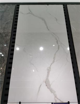 China Large Slab Country 600 X1200mm Glossy Glazed Porcelain Marble Tiles Karara White Color for sale