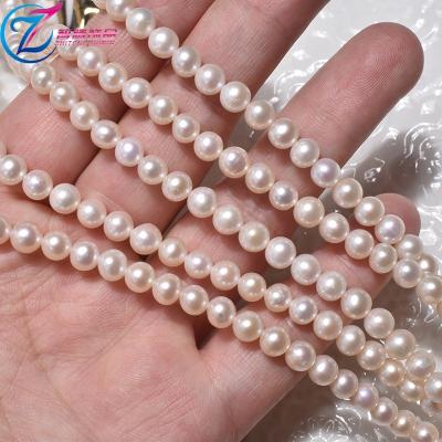 China Jewelry Making Natural Freshwater Pearl 8-9mm Button Baroque Shaped Pearls Handmade Half Full Necklace Bracelet for sale