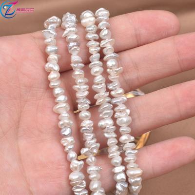 China Jewelry Making Baroque Pearls Natural Freshwater Flowers 5-6mm Freshwater Pearl Strand Irregular Coin Loose Bead for sale