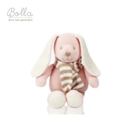 China 2021 New Arrival Eco-friendly Soft Knitted Koala Elephant Rabbit Pig Animal Dinosaur Baby Knit Cuddly Toy Pink Bunny Bedtime Toy for sale