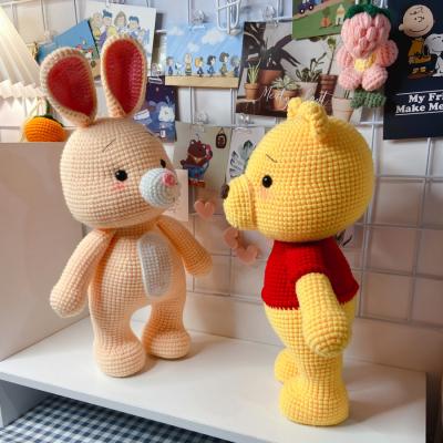 China Eco-Friendly Baby Gifts Newborn Christmas Wrap And Soft Crochet Bunny Knit Animals Cute Toys OEM for sale